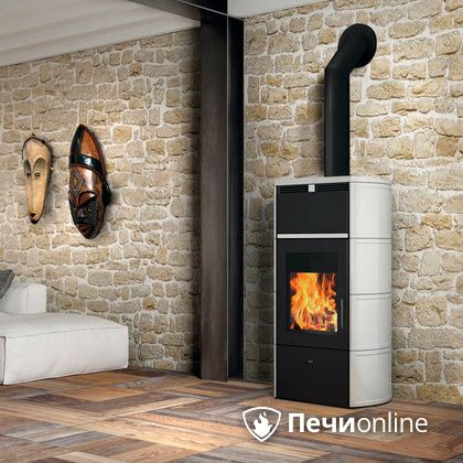Печь-камин Edilkamin Flamma 24 kw V.A. Bianco Panna с Т/О в Мытищах