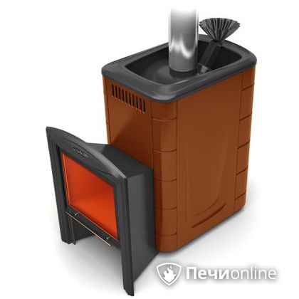 Дровяная банная печь TMF Гейзер 2014 Inox Витра  Терракота в Мытищах