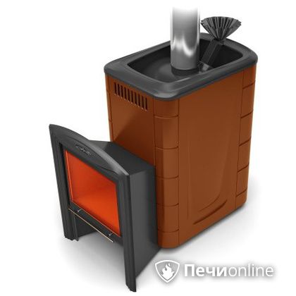 Дровяная банная печь TMF Гейзер 2014 Carbon Витра терракота в Мытищах