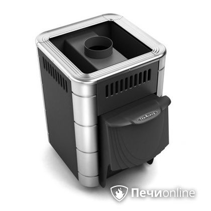 Дровяная банная печь TMF Оса Inox дверь антрацит короткий канал антрацит в Мытищах